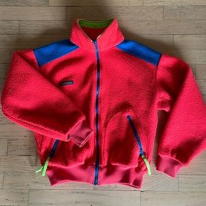 Vintage 90s Columbia Neon Coral Fleece Women’s Jacket Small